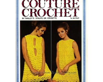 Vintage Dress with Front or Back Opening reversible dress Barbara WarnerC85 Crochet Pattern PDF 475 from WonkyZebra