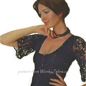 Vintage Crochet Pattern PDF 131 Evening Top EMAILED from WonkyZebra