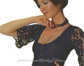 Vintage Crochet Pattern PDF 131 Evening Top EMAILED from WonkyZebra