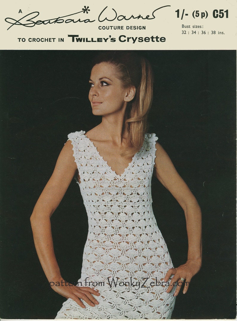 Vintage Crochet Dress and Corsage Pattern PDF 441 from WonkyZebra image 2