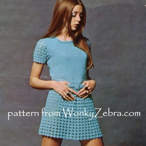 Crochet Dress Pattern Vintage PDF 096 Dolly Dress 8005 from WonkyZebra