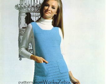 Vintage Crochet Pattern PDF Pinafore 042 robe de WonkyZebra