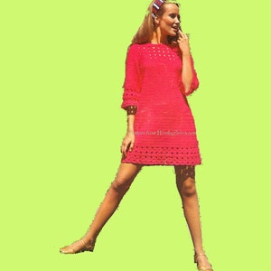 Crochet Dress Pattern Vintage PDF 084 Tunic Dress from WonkyZebra