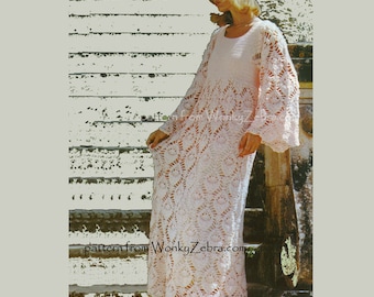 Crochet Dress Pattern PDF 139 Vintage Evening Wedding Dress from WonkyZebra
