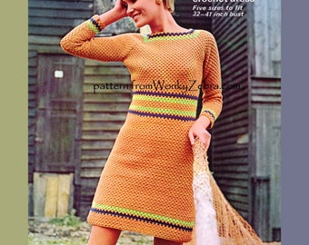 Crochet Grandma Dress Pattern vintage PDF 277 de WonkyZebra