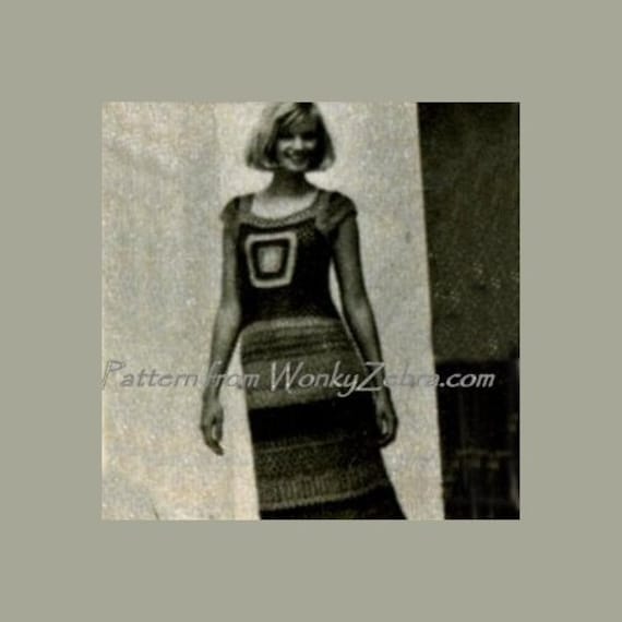 Granny Square Crochet Maxi Dress Vintage Pattern PDF 134 From Wonkyzebra -  Etsy