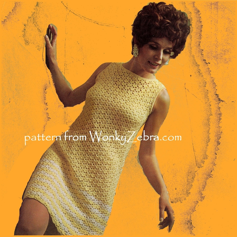 Sleeveless Crochet Dress Vintage Crocheting Pattern PDF 853 from WonkyZebra image 4