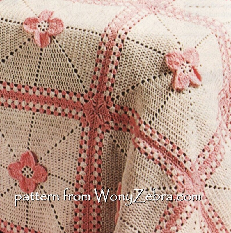 Vintage Crochet Blanket Afghan Baby Blanket Crochet Flower Etsy