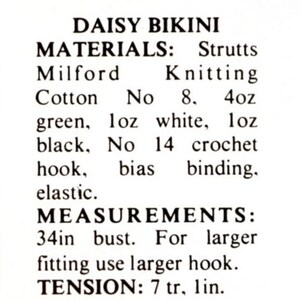 Vintage Crochet Daisy Bikini Pattern PDF 417 from WonkyZebra image 4