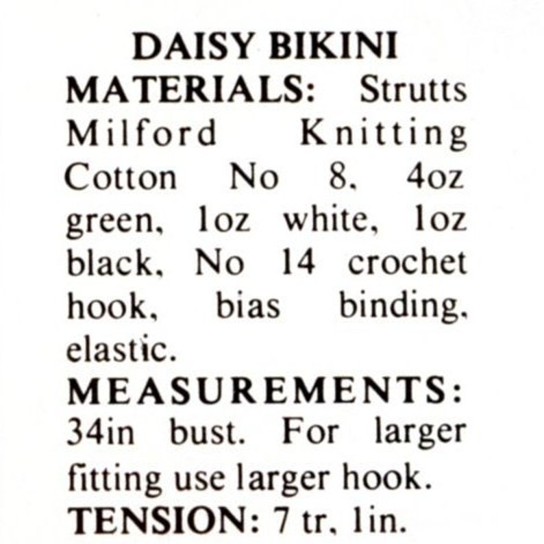 Vintage Crochet Daisy Bikini Pattern PDF 417 from WonkyZebra image 4