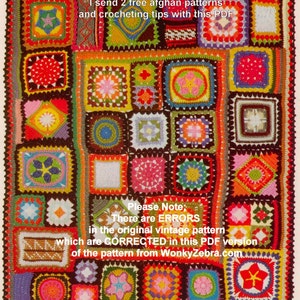 Crochet Blanket Pattern 195 PDF Afghan Granny Blanket plus BONUS Tutorial from WonkyZebra image 2