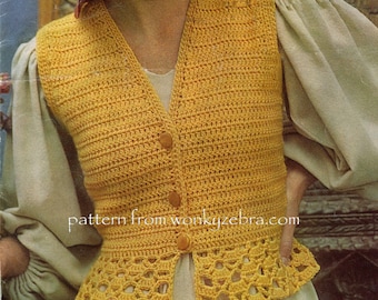 Vintage Crochet Pattern 222 PDF Bodice from WonkyZebra