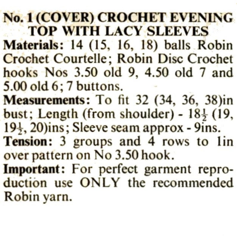 Vintage Crochet Pattern PDF 131 Evening Top EMAILED from WonkyZebra image 5