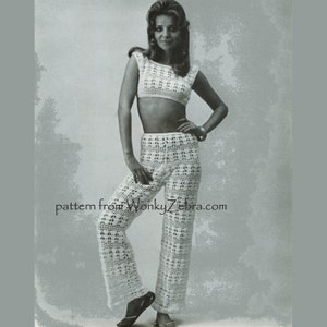 Vintage Crochet Pattern 233 PDF Trouser Pants Suit from WonkyZebra