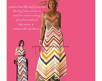Zig Zag festival Dress by Mon Tricot Crochet Pattern PDF 657 from WonkyZebra