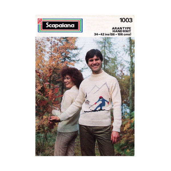 Weihnachten Ski Motiv Pullover Vintage Strickanzug PDF Z1227 von WonkyZebra