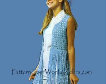 Virkmönster för vintage hippietoppar PDF 466 från WonkyZebra