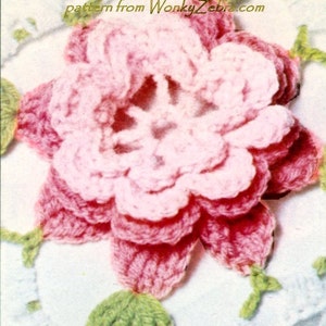 Virkat överkast i vintage-stil med rosenmönster i PDF-format och bonusblomma-handledning 299 från WonkyZebra bild 2