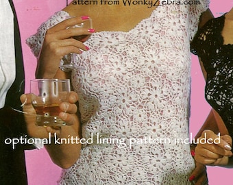 Crochet Shell Top Vintage Crochet Pattern PDF 481 from WonkyZebra