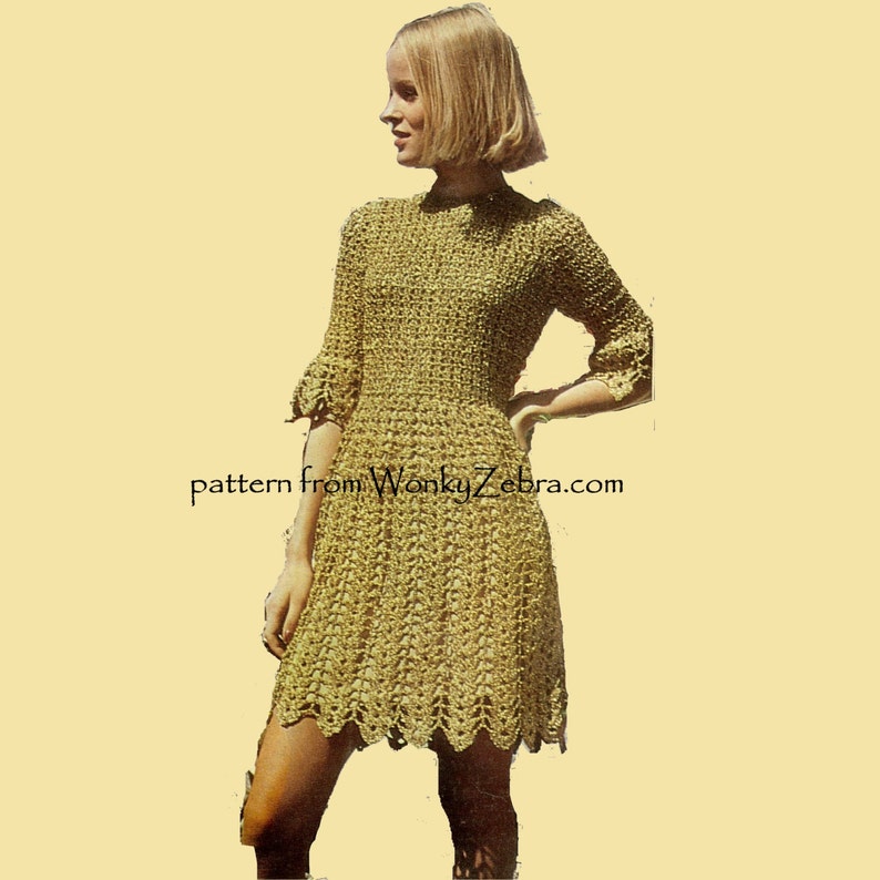Vintage Crochet Dress Pattern PDF 711 From Wonkyzebra Etsy Australia