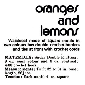 Vintage Crochet Granny Square Waistcoat Pattern PDF 771 from WonkyZebra image 3