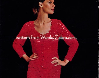 Vintage Crochet Skirt and Jacket Suit Patterns PDF 744 from WonkyZebra