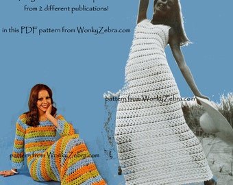Vintage Crochet Pattern 183 PDF Patio Maxi Dress from WonkyZebra