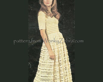 Vintage Crochet Pattern 205 PDF Lace Frock from WonkyZebra