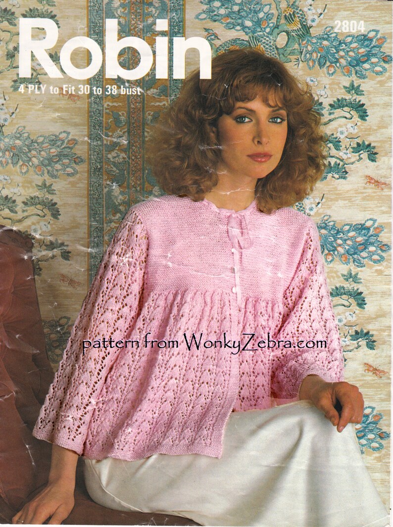 Knitted Bed Jacket Vintage Bedjacket Knit Bed Jacket Knitting Etsy