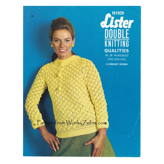 Vintage Crochet SWEATER Pattern PDF Z1221 From Wonkyzebra Etsy