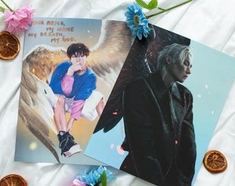 Lee Know och Han “Heaven and Hell” Minsung Stray Kids Konsttryck/Poster, Fanart, K-Pop, STAY
