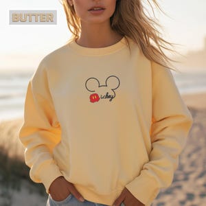 Embroidered Mickey Mouse Sweatshirt, Mickey Sweatshirt, Disney Vacation Sweatshirt, Disneyland Mickey Sweatshirt, Magic Kingdom Sweatshirt