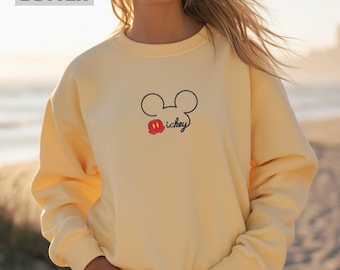 Embroidered Mickey Mouse Sweatshirt, Mickey Sweatshirt, Disney Vacation Sweatshirt, Disneyland Mickey Sweatshirt, Magic Kingdom Sweatshirt