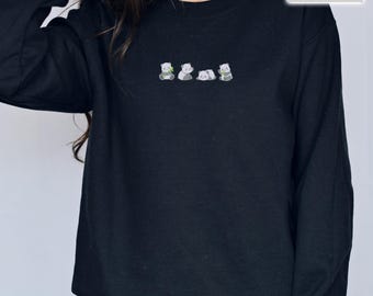 Embroidered Panda Kids Sweatshirt, Panda Lover Sweatshirt, Panda Kids Sweatshirt, Panda Sweatshirt, Funny Animal Sweatshirt, Panda Sweater