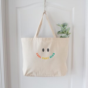 Embroidered Cool mom club Tote Bag, Cool mom Ever Bag, Family women Bag, Mom Mode Bag, Mom Life Style Bag