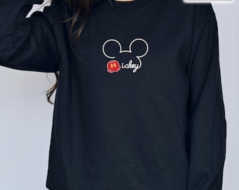 Embroidered Mickey Mouse Sweatshirt, Mickey Sweatshirt, Disney Vacation Sweatshirt, Disneyland Mickey Sweatshirt, Magic Kingdom Sweatshirt