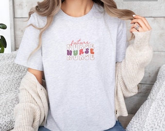 Embroidered Future Nurse Shirt, Future Healthcare Worker, Nursing Student Tee, Future Nurse Gift, Future RN Shirt