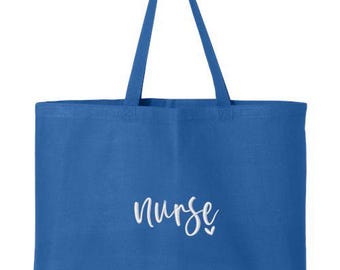 Embroidered Nurse Tote Bag, Healthcare Hero Bag, Gift for Bag, Nurse Gift Idea, Nurse Life Bag