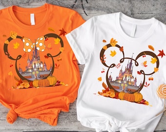 Matching Mickey and Minnie Fall Shirts: Disneyland Autumn Design