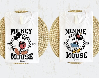 Classic Mickey and Minnie Shirt, Disney Couple Shirt, Retro Mickey and Minnie Shirt, Kids Disney Shirt, Matching Disneyland Shirt, Baby Tee