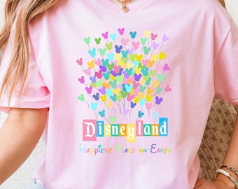 Happiest Place on Earth Shirt, Disneyland Balloons Shirt, Colorful Disney Family Tee, Baby Disneyland Shirt, Kids Shirt, Disney Trip Shirt