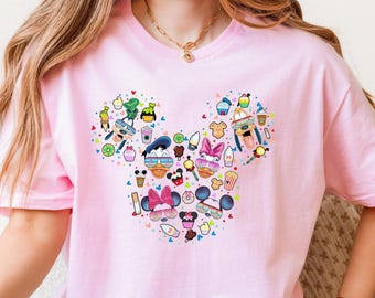 Mickey and Friends Family Snack Shirt, Summer Disney Snacks Tee, Kids Mickey Ears Shirt, Cute Disney Foodie Shirt, Disneyland Matching Shirt