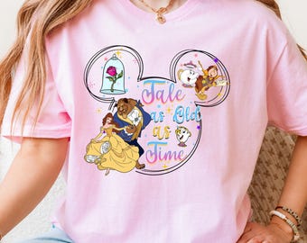 Tale As Old As Time Shirt, Beauty and the Beast Shirt, Mickey Ears Tee, Disney Princess Shirt, Belle & Beast Shirt, Kids Princess Belle Tee