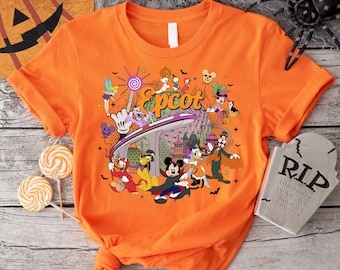 Camiseta de Halloween de Epcot Disney, camiseta espeluznante de Mickey y sus amigos, camiseta con globos de Disney, camiseta sin miedo de Disneyland, camiseta infantil de otoño
