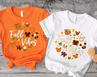 Halloween Disney Fall Vibes Shirt, Disney Pumpkin Season Shirt, Disney Family Matching Fall Season Shirt, Kids Halloween Tee, Cozy Fall Tee