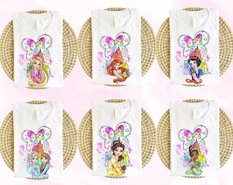 Matching Princess Disney Castle Shirt, Elsa Anna Ariel Belle Cinderella Tiana Shirt, Kids Princess Shirt, Disneyland Trip Shirt, Minnie Bow