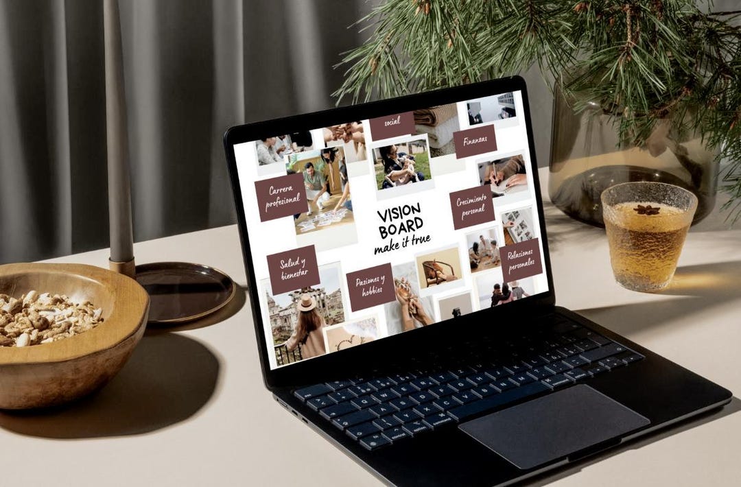 Vision Board 2025 Digital Template | Canva Editable | Goal Setting ...
