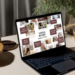 Vision Board 2025 Digital Template | Canva Editable | Goal Setting & Manifestation Board | Aesthetic Vision Board Ki