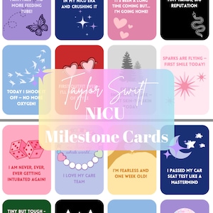 Cartes d'étapes de l'USIN Taylor Swift - Accessoires photo imprimables pour bébés prématurés - Souvenir néonatal pour les parents Swiftie - Téléchargement numérique