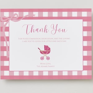 NICU Dankeskarte Bearbeitbare Canva Vorlage | Druckbare Krankenschwester Wertschätzung Note | NICU Abschlussgeschenk von der Baby Familie